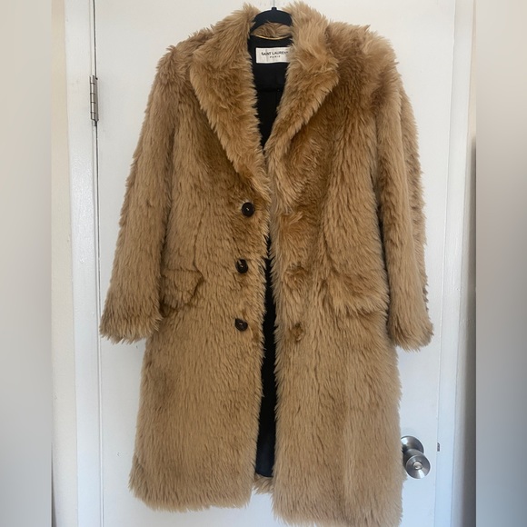 Saint Laurent Jackets & Blazers - HP🎉 Saint Laurent Faux Fur Coat